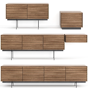 Modern Walnut Sideboards - Sussex Collection 3D model image 1 