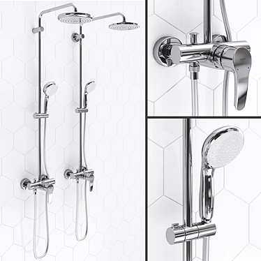 Title: GROHE Tempesta Cosmopolitan Shower Systems 3D model image 1 