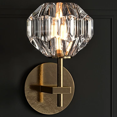 Crystal Glass Single Sconce: Elegant Illumination 3D model image 1 