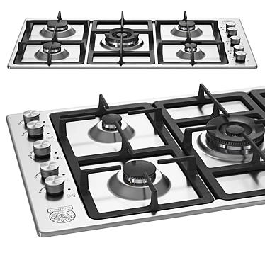 90cm 5-Burner Lateral Control Wok Burner 3D model image 1 