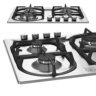 60 4-Burners Wok Burner: Powerful and Efficient 3D model image 1 