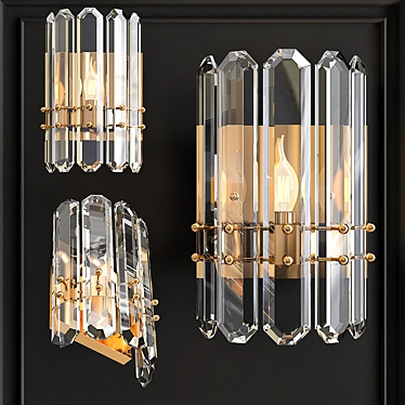 Bonnington Bra Sconce: Loft-Concept Modern Brass and Glass Wall Light 3D model image 1 