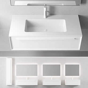 Falper 7.0 | Sleek Wall-Mount Vanity 3D model image 1 