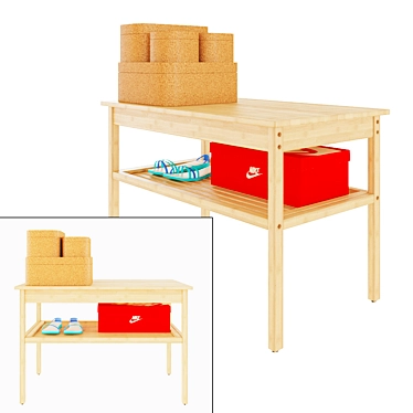 Sleek Bamboo Bench | IKEA Nordkisa 3D model image 1 
