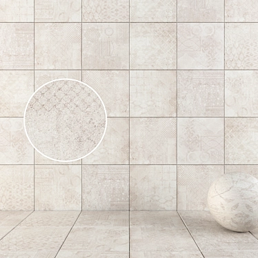 Ecru Random HD Wall Tiles 3D model image 1 