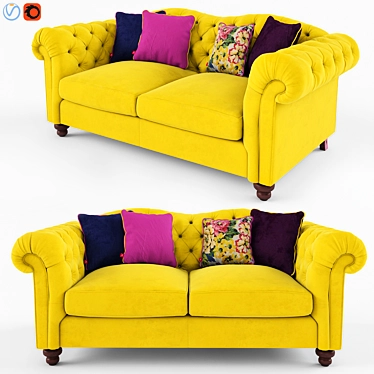 Luxurious Velvet Windsor 3 Seater Sofa 3D model image 1 