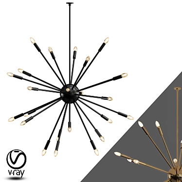 Celestial Orbit Chandelier 3D model image 1 