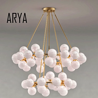 Elegant Satin Gold Chandelier 3D model image 1 