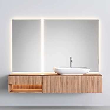 Blend 81 Vanity Set | Rovere Miele Oak | 198x120 cm 3D model image 1 