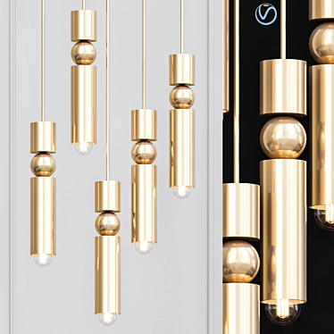 Elegant Fulcrum Brass Lighting 3D model image 1 