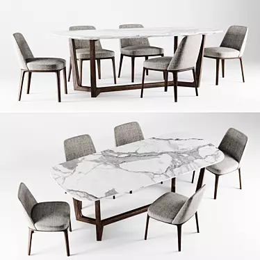 Elegant Dining Set: Poliform CONCORDE and SOPHIE 3D model image 1 
