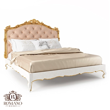 Laura Romano Bed: Handcrafted Design & Italian Materials 3D model image 1 