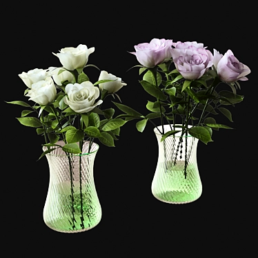 Elegant Roses Bouquet 3D model image 1 