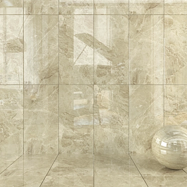 Elegant Tuana Cream Wall Tiles 3D model image 1 