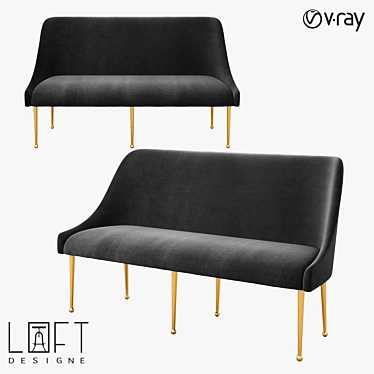 Sofa LoftDesigne 1728: Compact Metal and Fabric Seating 3D model image 1 