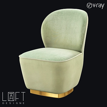 LoftDesign Armchair 2479: Stylish Metal and Fabric Seating 3D model image 1 