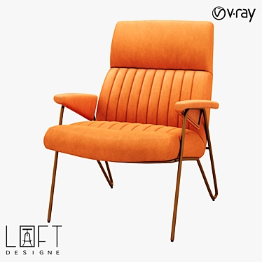LoftDesigne Armchair: Modern Comfort in Elegant Fabric 3D model image 1 