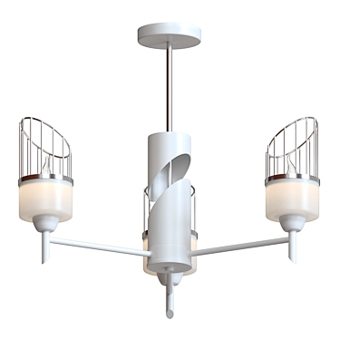 Modern Metal and Glass Wall Chandelier 3D model image 1 