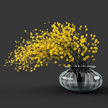 Elegant Acacia Vase 3D model image 1 
