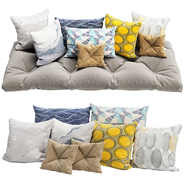 5-Piece Decorative Pillow Set 3D model image 1 