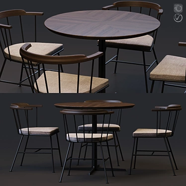 Modern Mim Chair Set 3D model image 1 