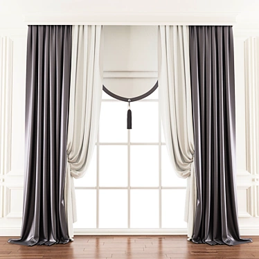 Refined Curtain Design 3D model image 1 