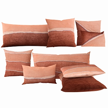 Restoration Hardware Hand-Painted Watercolor Pillows 3D model image 1 