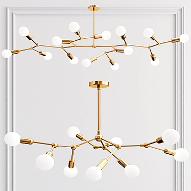 Modern Branch Chandelier: Molecular Elegance 3D model image 1 