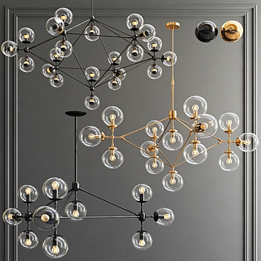 Exquisite Modo Chandeliers Collection 3D model image 1 