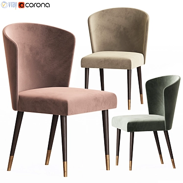 Elegant Ninfea Dining Chair 3D model image 1 