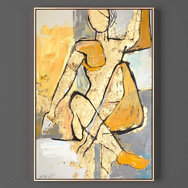 Metallic Frame Painting 810x1170mm 3D model image 1 