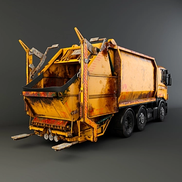 Rugged Rust Bucket Garbage Truck 3D model image 1 