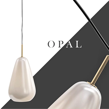 Elegant Opal Pendant Light 3D model image 1 