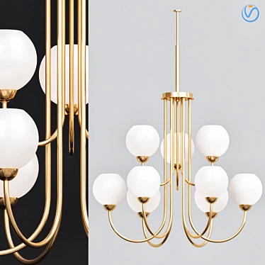 Vintage Gold Chandelier: Carisa Collection 3D model image 1 