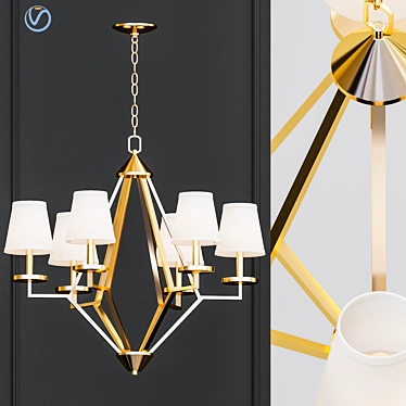 Gleaming Gold Chandelier: Illuminate Your Space 3D model image 1 