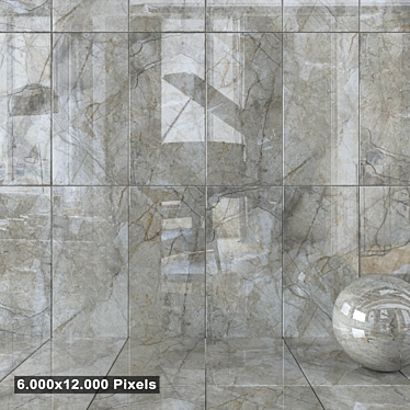 Elegant Marble Silver River Wall Set 3D model image 1 