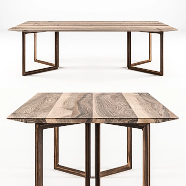 Opus Potocco 2019: Elegant Walnut Dining Table 3D model image 1 