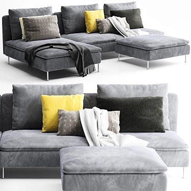 Sleek and Versatile Sofa 3D model image 1 