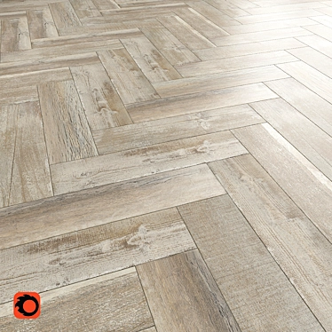 Bergen Light Gray Wood-Textured Floor Tile 3D model image 1 