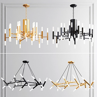 Nordic LED Chandelier, Modern & Minimalist 3D model image 1 