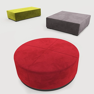 Meridiani Brons Pouf & Benches: Stylish & Versatile 3D model image 1 