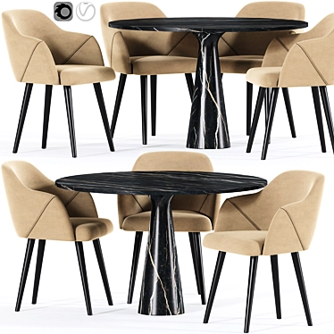 Creggan Dining Chair Set 3D model image 1 