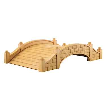 Wooden Garden Bridge 3D model image 1 