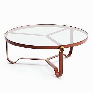 Elegant Leather Coffee Table 3D model image 1 