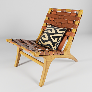 African-Inspired Designer Armchair 3D model image 1 