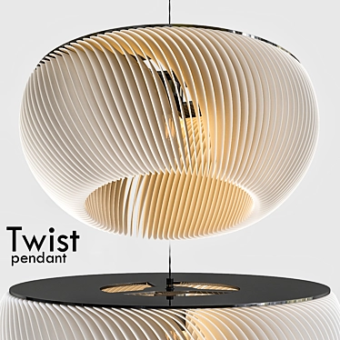 Sleek Twist Pendant 3D model image 1 