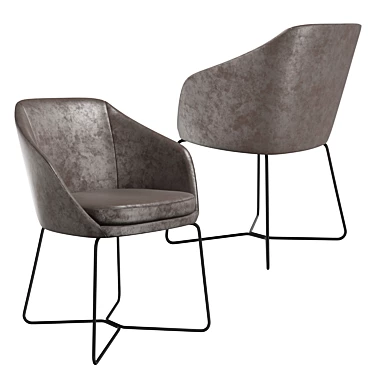 Modern Ribbon Dining Armchair 3D model image 1 