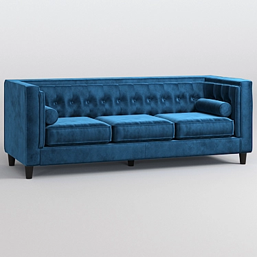 Roberta Chesterfield Sofa: Stylish and Spacious Seating 3D model image 1 