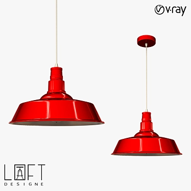 Title: Industrial Pendant Lamp - LoftDesign 645 Model 3D model image 1 