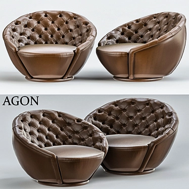 Visionnaire Agon Armchair: Art Deco Glamour in Your Home! 3D model image 1 